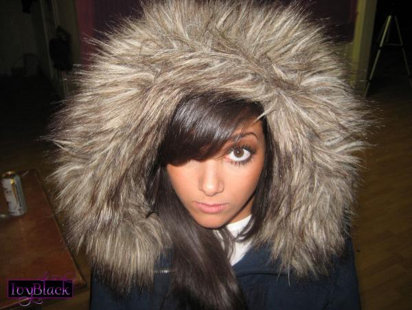 ivy black hoodie big brown eyes